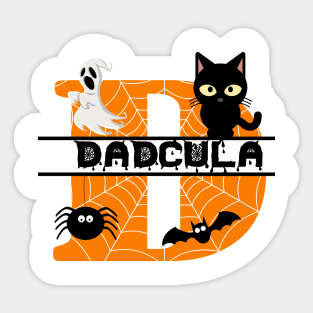 Dadcula Spider Web Funny Halloween Ghost Bat Black Cat Sticker